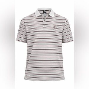 FootJoy Striped Golf Polo Shirt XL White Red Black Athletic